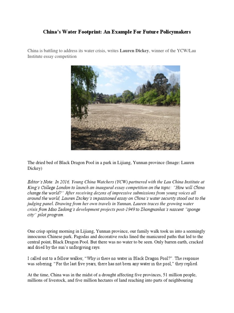 Article Water Problem in Cina PDF Water Resources Desalination