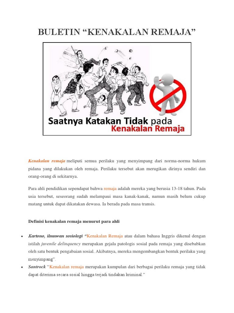kenakalan remaja