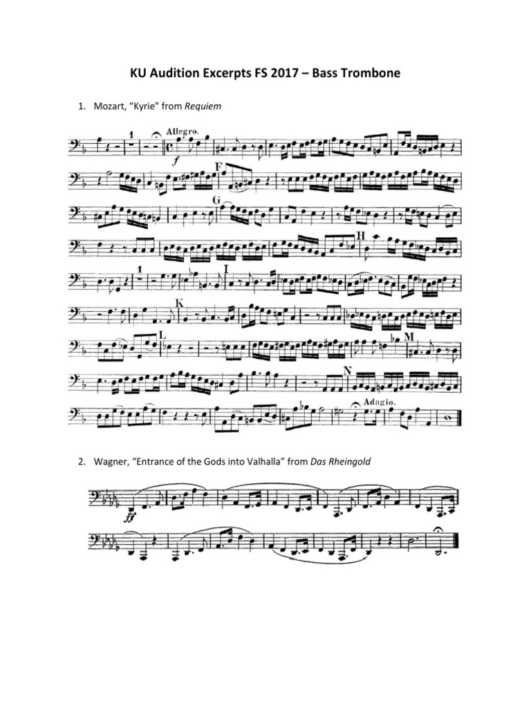 KU Audition Excerpts FS 2017 Bass Trombone PDF