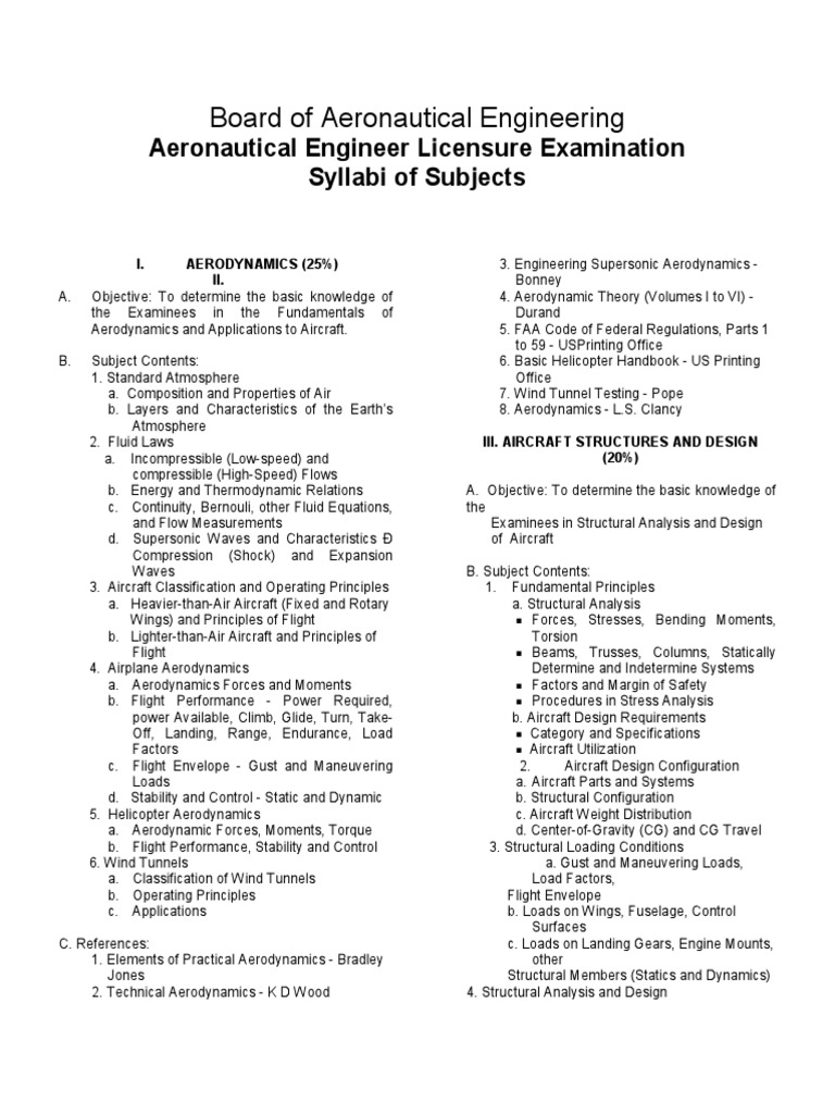 Aeronautical Engineering Exam Syllabus | PDF | Aerodynamics | Aircraft