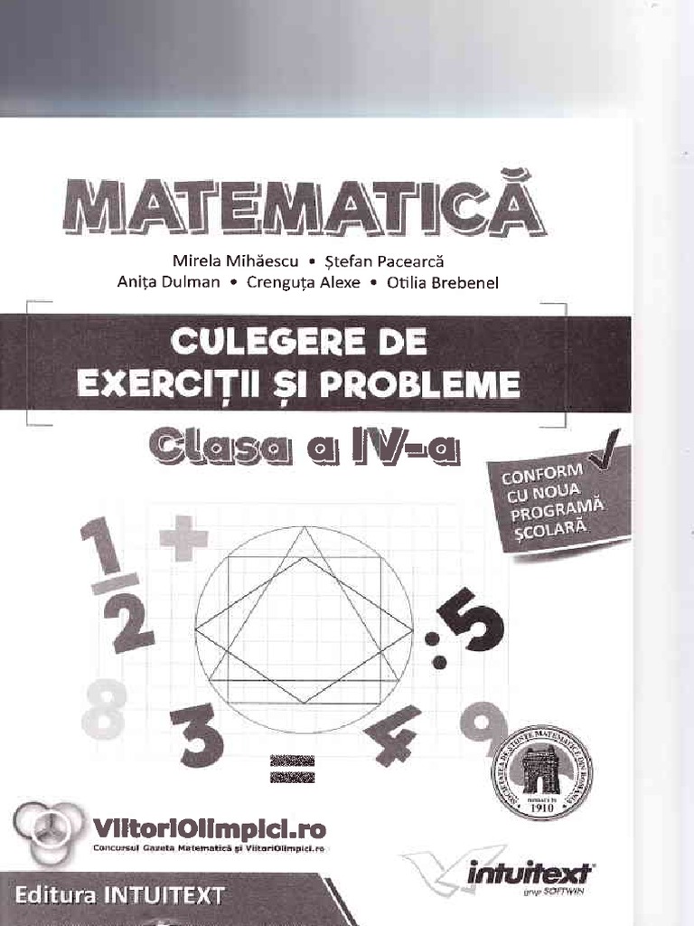 Culege Clasa A 4 A - Intuitex | PDF