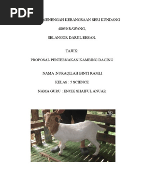 Kertas Kerja Penternakan Kambing Daging Aqilah  PDF