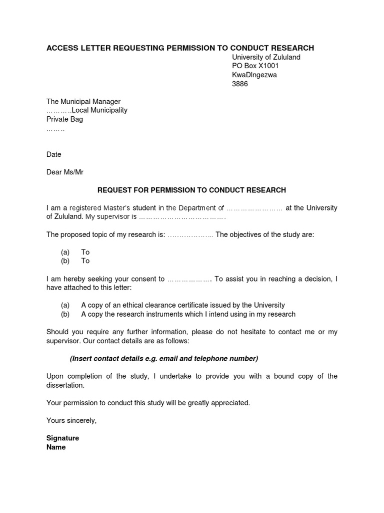 Research Permission Request Letter | PDF