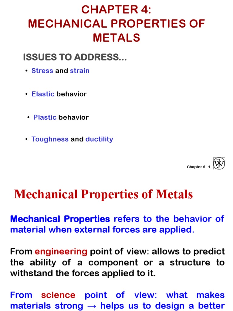 Mechanical Properties of Metals Explained | PDF | Deformation ...