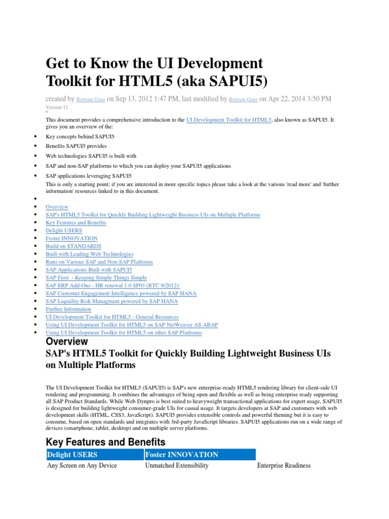 Get To Know The UI Development Toolkit For HTML5 (Aka SAPUI5) | PDF ...