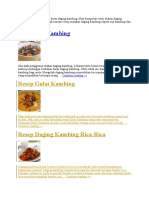 Untuk Resep Dengan Bahan Dasar Daging Kambing - Doc 24 SEPT 2015