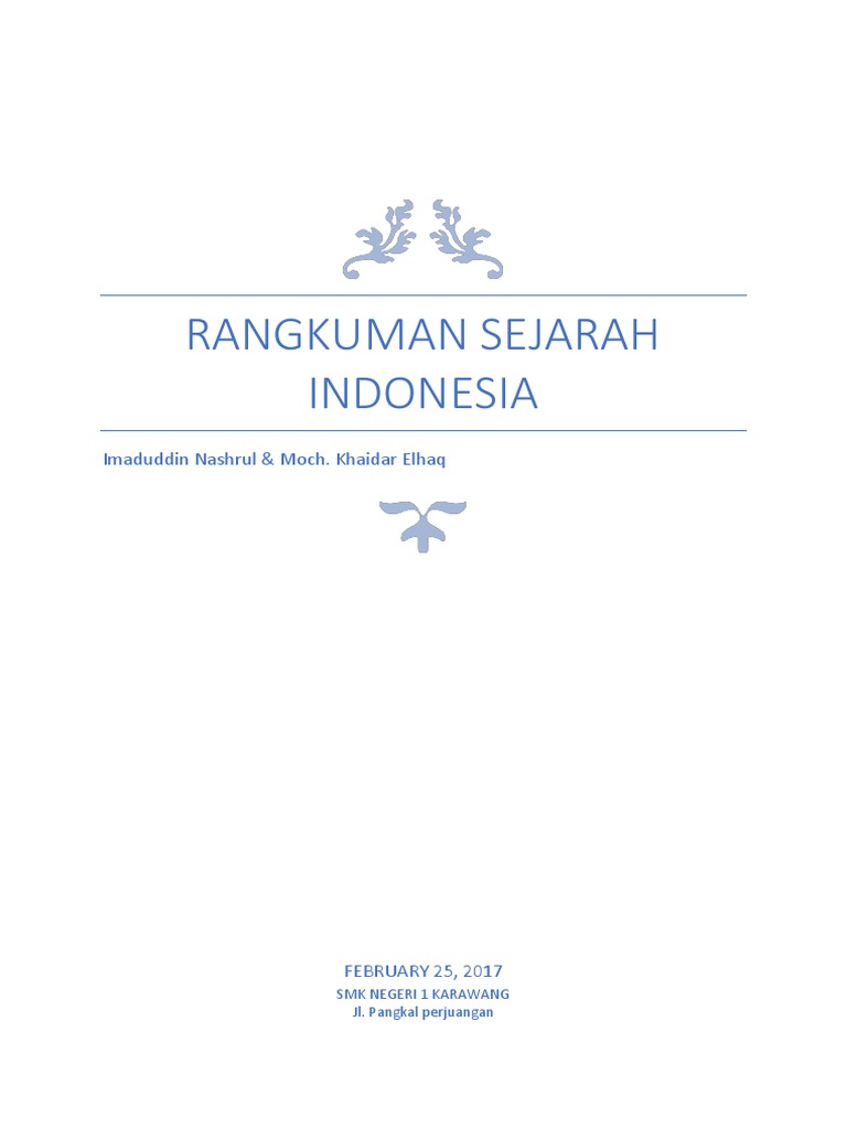 Rangkuman Sejarah Indonesia | PDF