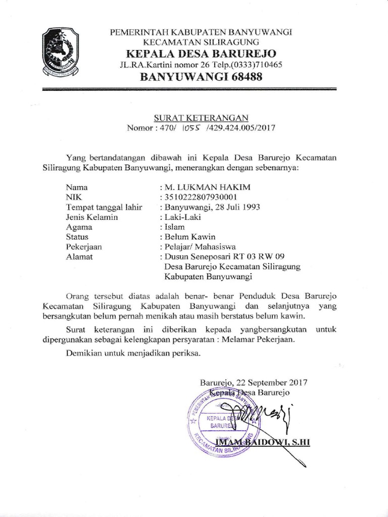 50+ Contoh Surat Izin Nikah Dari Desa Gif  Contoh Surat Izin