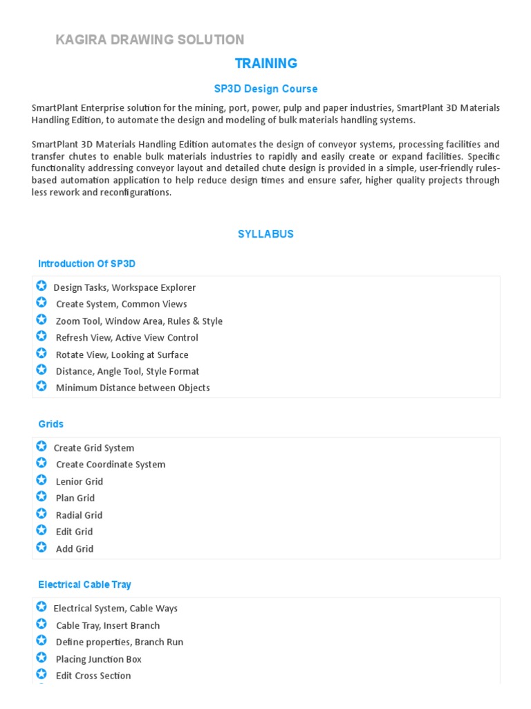 Kagira - SP3D Training | PDF | Pipe (Fluid Conveyance) | Manufactured Goods