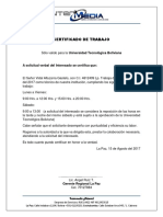 Certificado de Trabajo