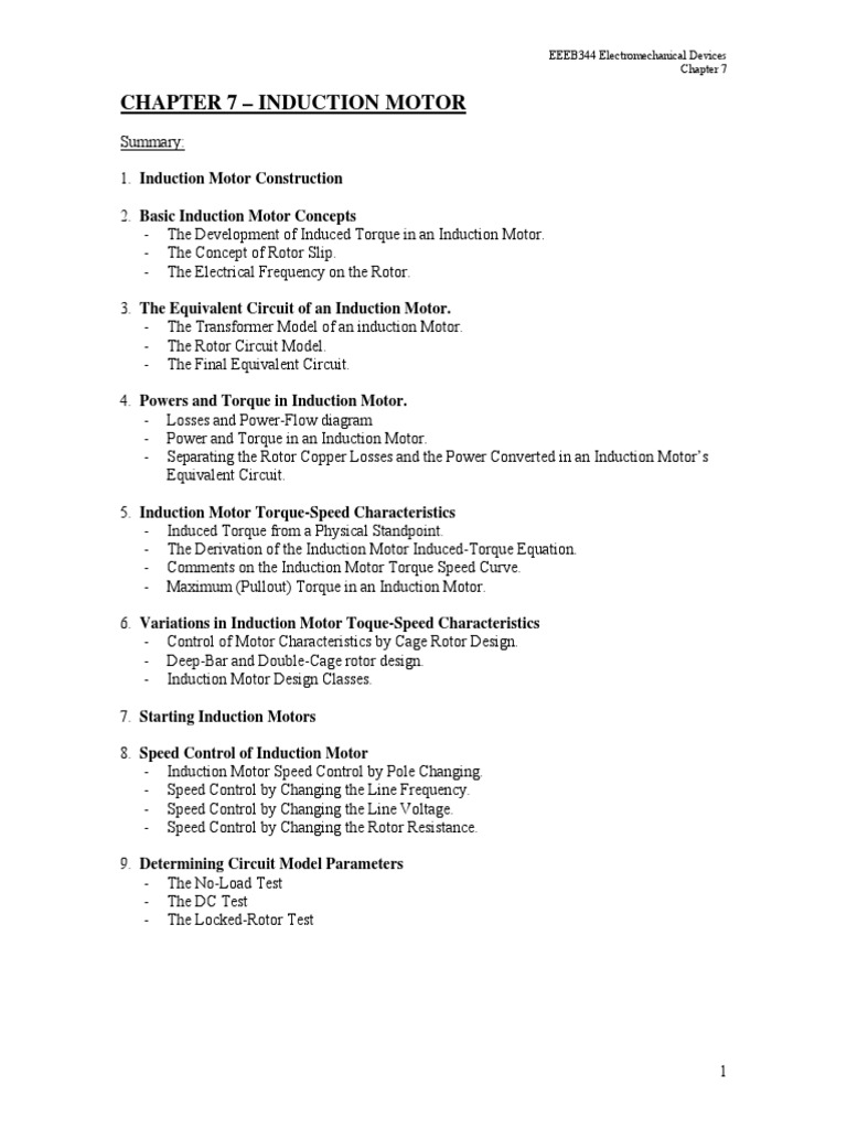 Induction Motor Concepts and Characteristics | PDF | Electromagnetic ...