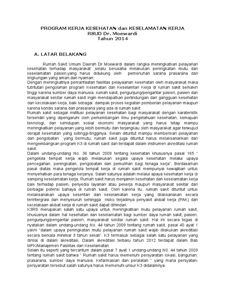 Program Kerja K3 | PDF