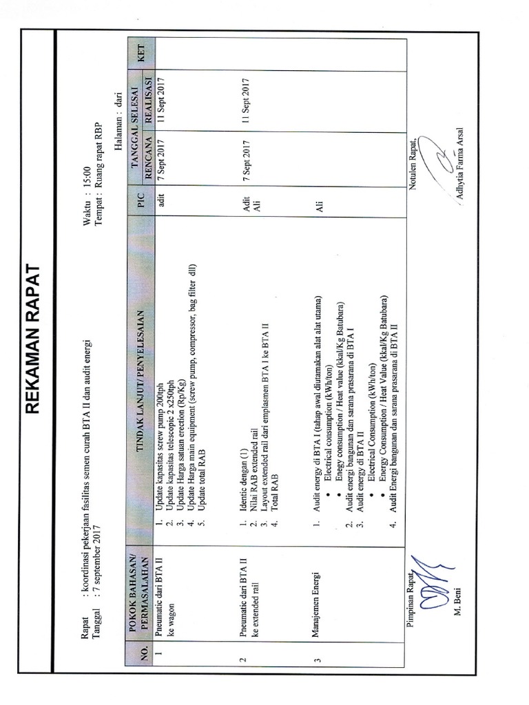 Layout Notula Rapat - Gambar Ilmu Pengetahuan