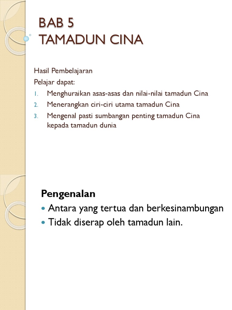 Bab 5 Tamadun Cina