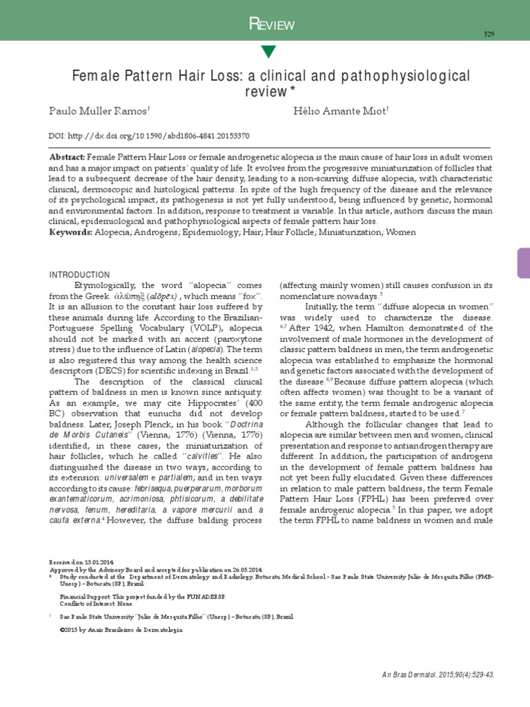 Female Pattern Hair Loss A Clinical and Pathophysiological PDF | PDF ...