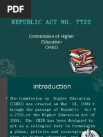 Republic Act No. 7722: Commission of Higher Education Ched