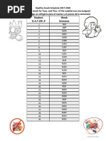 2017-2018 Snack Schedule