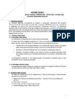 Evaluación técnica de tijerales triangulares y techo de colegio