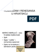 Humanizam I Renesansa U Hrvatskoj