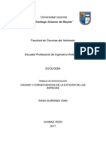 Causas y Consecuencias de La Extición de Las Especies