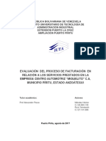 Evaluación Del Proceso de Facturación