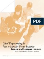 Gifted Programming For Poor or Minority Urban Students - Issues and Lessons Learned 1