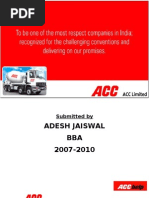 Download Summer training project on ACC cement Help center  Adesh Jaiswal Varanasi by aadijaiswal SN36019042 doc pdf