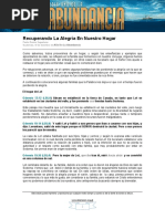 Recuperando La Alegria en Nuestro Hogar