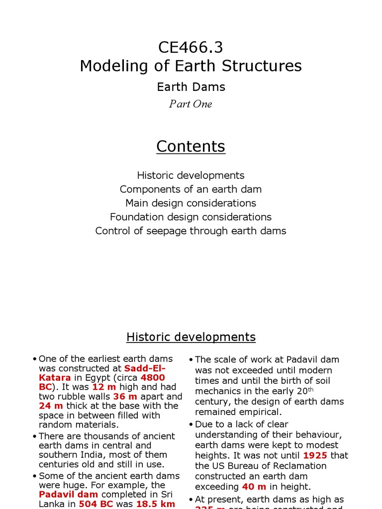 CE466.3 Modeling of Earth Structures | PDF | Dam | Soil Mechanics
