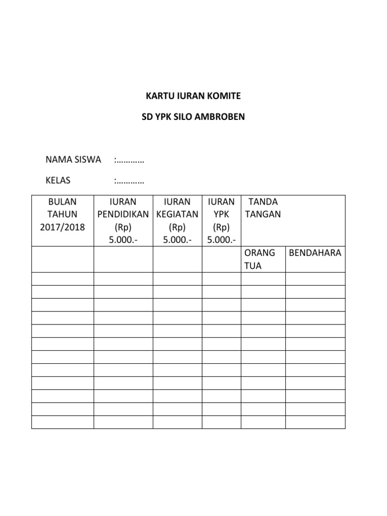 KARTU IURAN KOMITE docx KARTU IURAN KOMITE docx