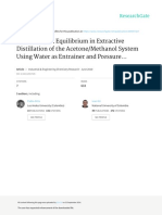 Vapor Liquid Equilibrium in Extractive Distillation of The Acetone/Methanol System Using Water As Entrainer and Pressure..