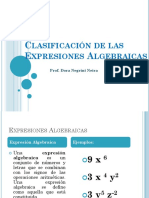 Clasificación de Las Expresiones Algebraicas