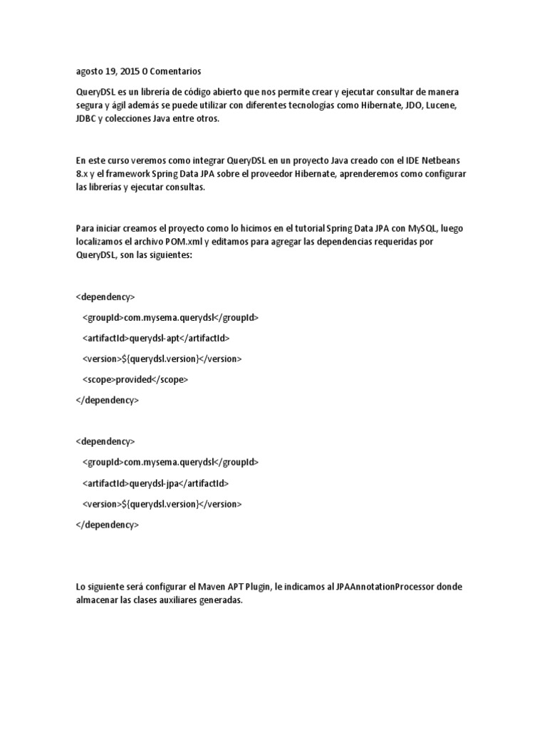 Integrar QueryDSL Con Spring Data JPA PDF