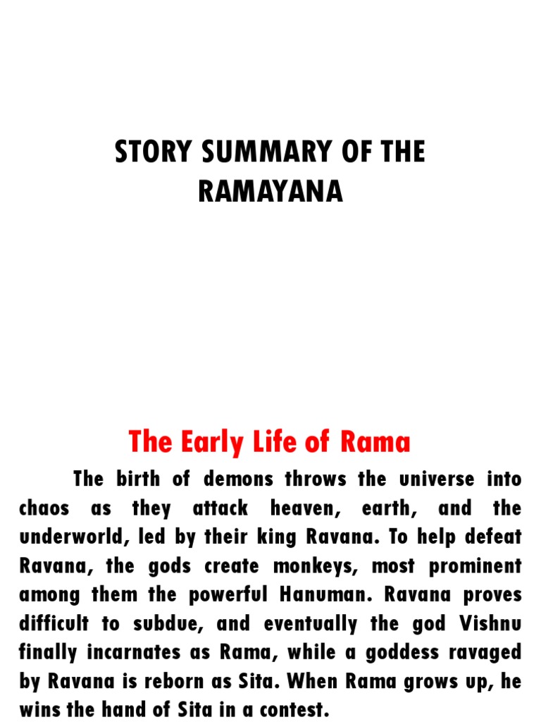 essay 10 lines on ramayana in english