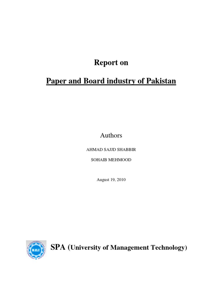 Paper and Board Industry Report PDF Papermaking Paper