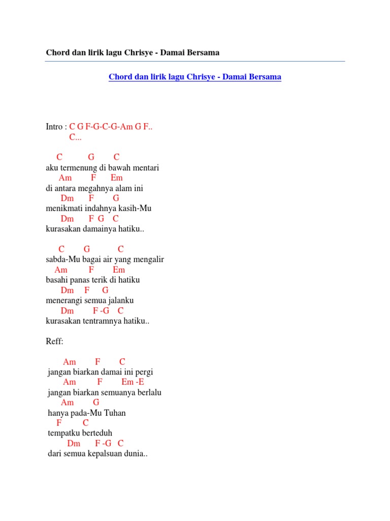 Chord Kunci Gitar Panas Dalam Jangan