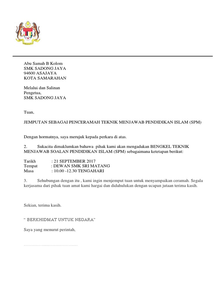 Contoh Surat Mengenai Jenis Fabrik Polyster Viscose Double Yarn