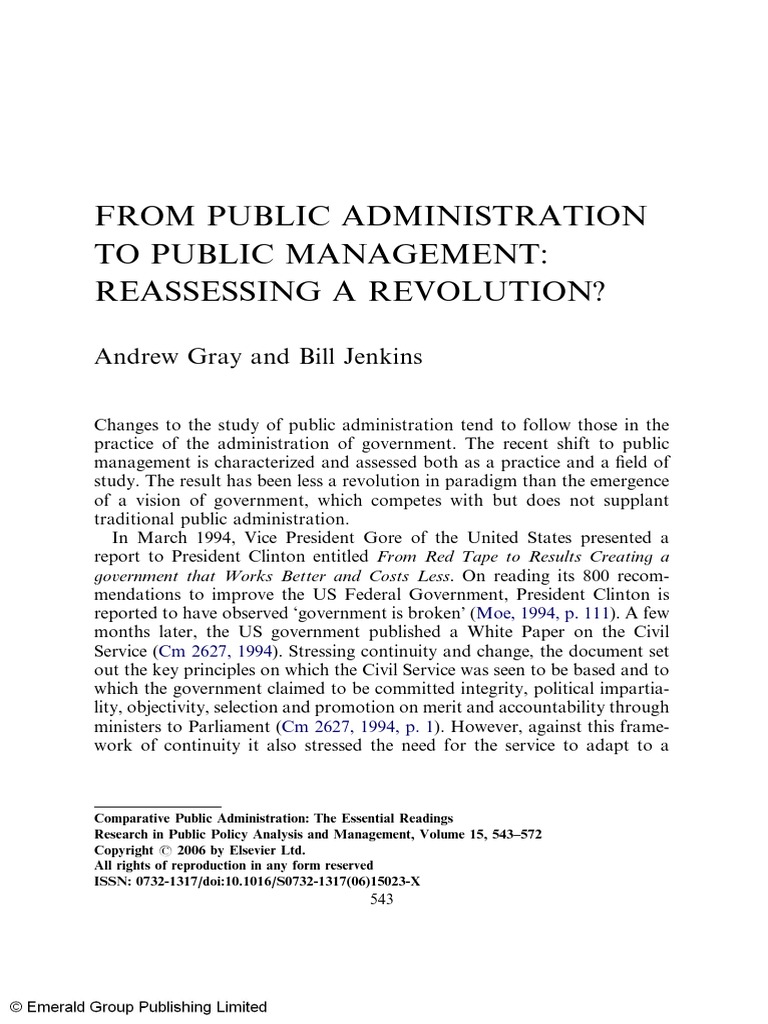 From Public Administration To Public Sector Management | PDF | Public ...