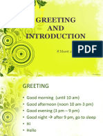 Greeting and Introduction Etiquette