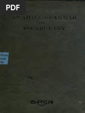 Swahili Grammar Pdf Vowel Stress Linguistics