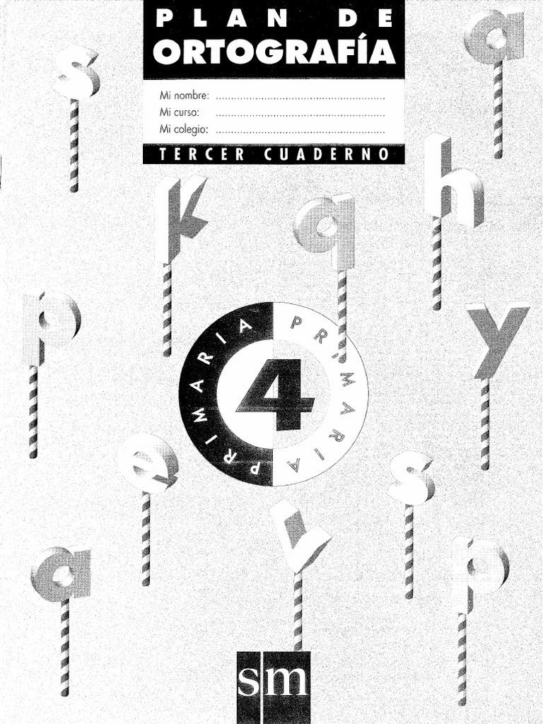Plan De Ortografía Sm Cuaderno 3 Pdf