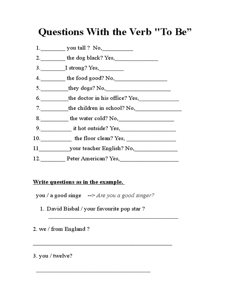 Questions With The Verb | PDF | Self-Improvement