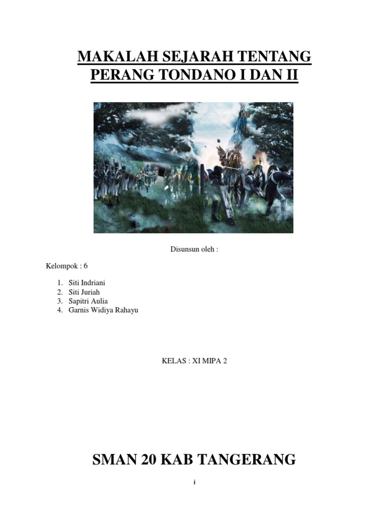 Makalah Sejarah Tentang Perang Tondano i Dan II