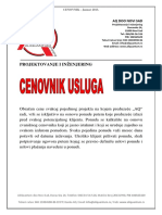 Cenovnik Aliquantum Doo Projektovanje I Inženjering Cene 18 01 2013 PDF