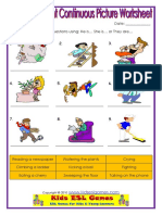Actions Present Continuous Picture Worksheet