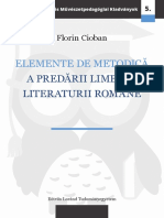 Elemente de Metodica A Predarii Limbii Si Literaturii Romane PDF