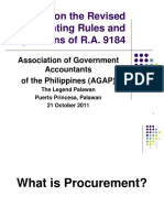 Updates On The Revised Implementing Rules and Regulations of R.A. 9184