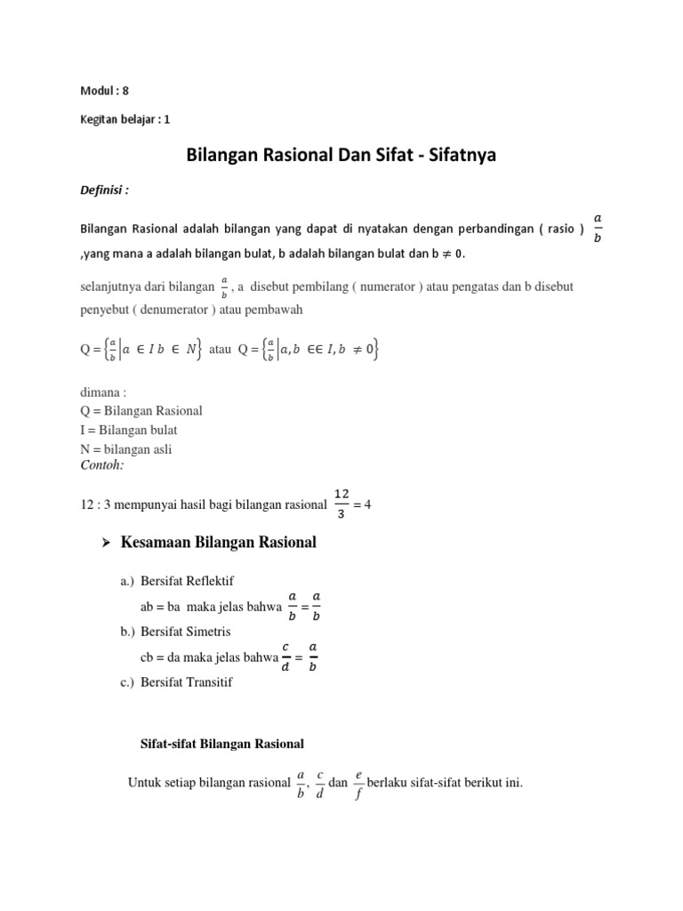 Bilangan Rasional | PDF