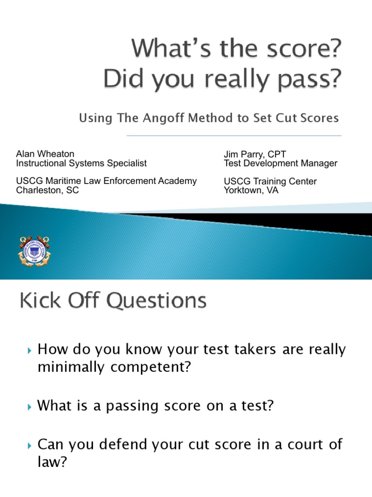 Angoff Method for Setting Cut Scores | PDF | Test (Assessment ...