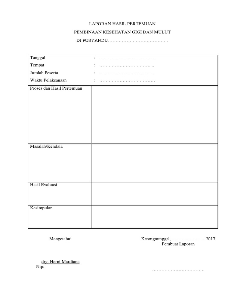 Form Laporan Hasil Pertemuan | PDF